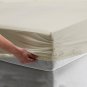 MISR Linen King Single Ivory 3PCs Fitted Sheet Egyptian Cotton 400 Thread Count 15 Inch Pocket