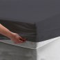 MISR Linen King Dark Grey 3PCs Fitted Sheet Egyptian Cotton 400 Thread Count 15 Inch Pocket