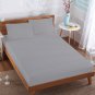 MISR Linen Super King Silver 3PCs Fitted Sheet Egyptian Cotton 400 Thread Count 18 Inch Pocket
