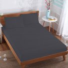 MISR Linen Super King Dark Grey 3PCs Fitted Sheet Egyptian Cotton 400 Thread Count 21 Inch Pocket