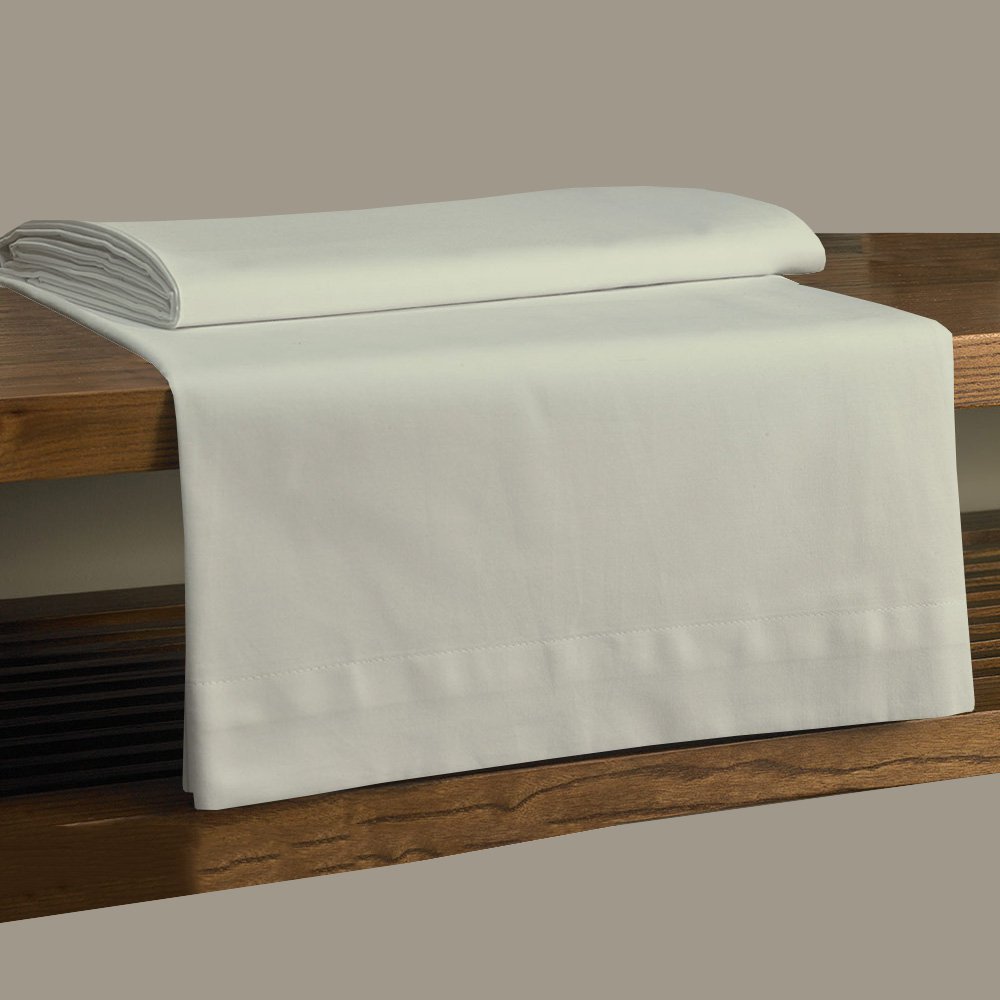 MISR Linen Single Ivory 3Pcs Flat Sheet Egyptian Cotton 400 Thread Count