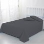 MISR Linen Single Dark Grey 3Pcs Flat Sheet Egyptian Cotton 400 Thread Count