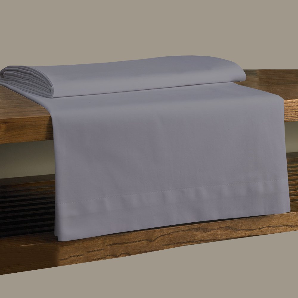 MISR Linen Super King Silver 3Pcs Flat Sheet Egyptian Cotton 400 Thread Count
