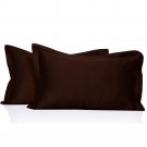 MISR Linen Standard Chocolate Pillowcase Pair Egyptian Cotton 400 Thread Count