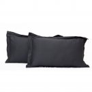 MISR Linen Standard Dark Grey Pillowcase Pair Egyptian Cotton 400 Thread Count