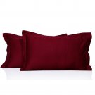 MISR Linen Standard Burgundy Pillowcase Pair Egyptian Cotton 400 Thread Count