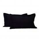 MISR Linen Standard Black Pillowcase Pair Egyptian Cotton 400 Thread Count