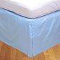 MISR Linen Single Light Blue Pleated Bed Skirt Egyptian Cotton 400 Thread Count 15 Inch Drop