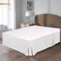 MISR Linen Double White Pleated Bed Skirt Egyptian Cotton 400 Thread Count 15 Inch Drop