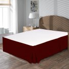 MISR Linen King Burgundy Pleated Bed Skirt Egyptian Cotton 400 Thread Count 15 Inch Drop