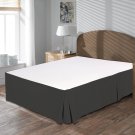 MISR Linen Single Dark Grey Pleated Bed Skirt Egyptian Cotton 400 Thread Count 21 Inch Drop
