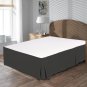 MISR Linen Double Dark Grey Pleated Bed Skirt Egyptian Cotton 400 Thread Count 21 Inch Drop