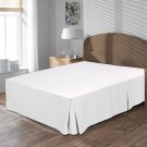MISR Linen King White Pleated Bed Skirt Egyptian Cotton 400 Thread Count 21 Inch Drop