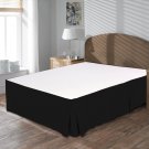 MISR Linen King Black Pleated Bed Skirt Egyptian Cotton 400 Thread Count 21 Inch Drop