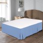 MISR Linen Super King Light Blue Pleated Bed Skirt Egyptian Cotton 400 Thread Count 21 Inch Drop
