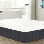 MISR Linen King Dark Grey Wrap Around Bed Skirt Egyptian Cotton 400 Thread Count 15 Inch Drop