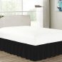 MISR Linen King Black Wrap Around Bed Skirt Egyptian Cotton 400 Thread Count 15 Inch Drop