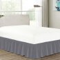 MISR Linen Super King Silver Wrap Around Bed Skirt Egyptian Cotton 400 Thread Count 15 Inch Drop