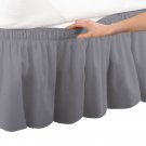 MISR Linen Single Silver Wrap Around Bed Skirt Egyptian Cotton 400 Thread Count 21 Inch Drop