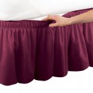 MISR Linen Single Burgundy Wrap Around Bed Skirt Egyptian Cotton 400 Thread Count 21 Inch Drop