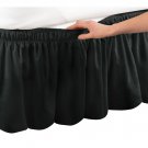 MISR Linen Single Black Wrap Around Bed Skirt Egyptian Cotton 400 Thread Count 21 Inch Drop