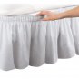 MISR Linen Double White Wrap Around Bed Skirt Egyptian Cotton 400 Thread Count 21 Inch Drop