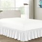 MISR Linen Double White Wrap Around Bed Skirt Egyptian Cotton 400 Thread Count 21 Inch Drop