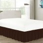 MISR Linen Double Chocolate Wrap Around Bed Skirt Egyptian Cotton 400 Thread Count 21 Inch Drop