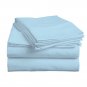 MISR Linen Twin XL Light Blue Solid 4PCs Sheet Set Egyptian Cotton 400 Thread Count 15 Inch Pocket