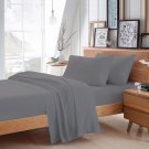 MISR Linen Queen Silver Solid 4PCs Sheet Set Egyptian Cotton 400 Thread Count 15 Inch Pocket