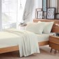 MISR Linen King Ivory Solid 4PCs Sheet Set Egyptian Cotton 400 Thread Count 15 Inch Pocket