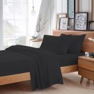 MISR Linen Full Dark Grey Solid 4PCs Sheet Set Egyptian Cotton 400 Thread Count 18 Inch Pocket