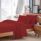 MISR Linen Queen Burgundy Solid 4PCs Sheet Set Egyptian Cotton 400 Thread Count 18 Inch Pocket