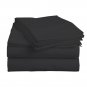 MISR Linen Full Dark Grey Solid 4PCs Sheet Set Egyptian Cotton 400 Thread Count 21 Inch Pocket