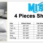 MISR Linen Full Black Solid 4PCs Sheet Set Egyptian Cotton 400 Thread Count 21 Inch Pocket
