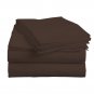 MISR Linen King Chocolate Solid 4PCs Sheet Set Egyptian Cotton 400 Thread Count 21 Inch Pocket