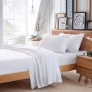MISR Linen CalKing White Solid 4PCs Sheet Set Egyptian Cotton 400 Thread Count 21 Inch Pocket