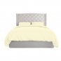 MISR Linen King/CalKing Ivory Solid 3PCs Duvet Set Egyptian Cotton 400 Thread Count