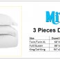 MISR Linen King/CalKing Ivory Solid 3PCs Duvet Set Egyptian Cotton 400 Thread Count