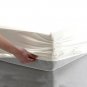 MISR Linen Twin White Solid 3PCs Fitted Sheet Egyptian Cotton 400 Thread Count 15 Inch Pocket