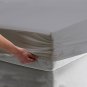 MISR Linen CalKing Silver Solid 3PCs Fitted Sheet Egyptian Cotton 400 Thread Count 15 Inch Pocket