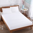 MISR Linen Twin White Solid 3PCs Fitted Sheet Egyptian Cotton 400 Thread Count 18 Inch Pocket