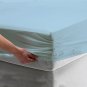 MISR Linen King Light Blue Solid 3PCs Fitted Sheet Egyptian Cotton 400 Thread Count 18 Inch Pocket