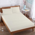 MISR Linen CalKing Ivory Solid 3PCs Fitted Sheet Egyptian Cotton 400 Thread Count 21 Inch Pocket