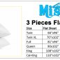 MISR Linen Full Chocolate Solid 3Pcs Flat Sheet Egyptian Cotton 400 Thread Count