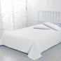 MISR Linen King White Solid 3Pcs Flat Sheet Egyptian Cotton 400 Thread Count
