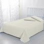 MISR Linen King Ivory Solid 3Pcs Flat Sheet Egyptian Cotton 400 Thread Count