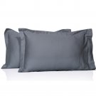 MISR Linen Standard Silver Solid Pillowcase Pair Egyptian Cotton 400 Thread Count