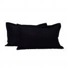 MISR Linen King Black Solid Pillowcase Pair Egyptian Cotton 400 Thread Count