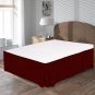 MISR Linen Full Burgundy Solid Box Pleated BedSkirt Egyptian Cotton 400 Thread Count 15 Inch Drop